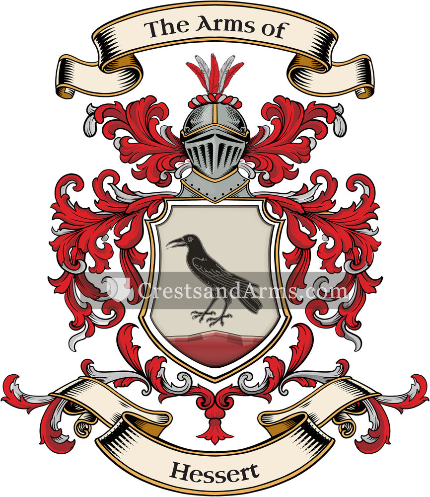 The Hessert coat of arms, drawn from the recorded blazon