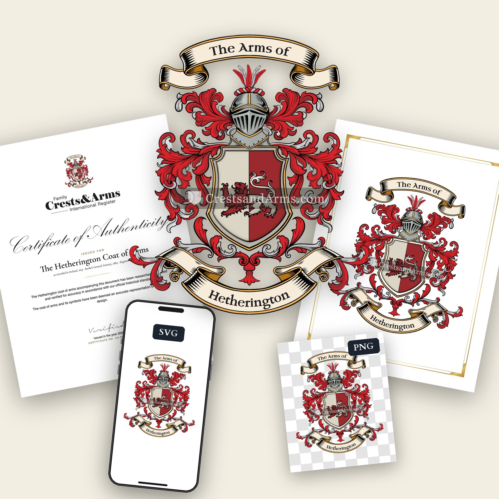 The Hetherington arms on the coat of arms — digital pack