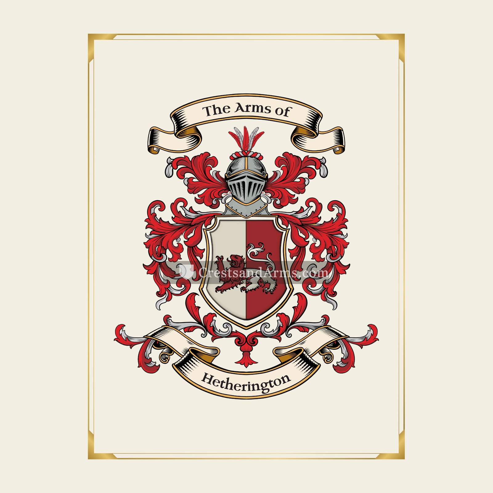 With gold border