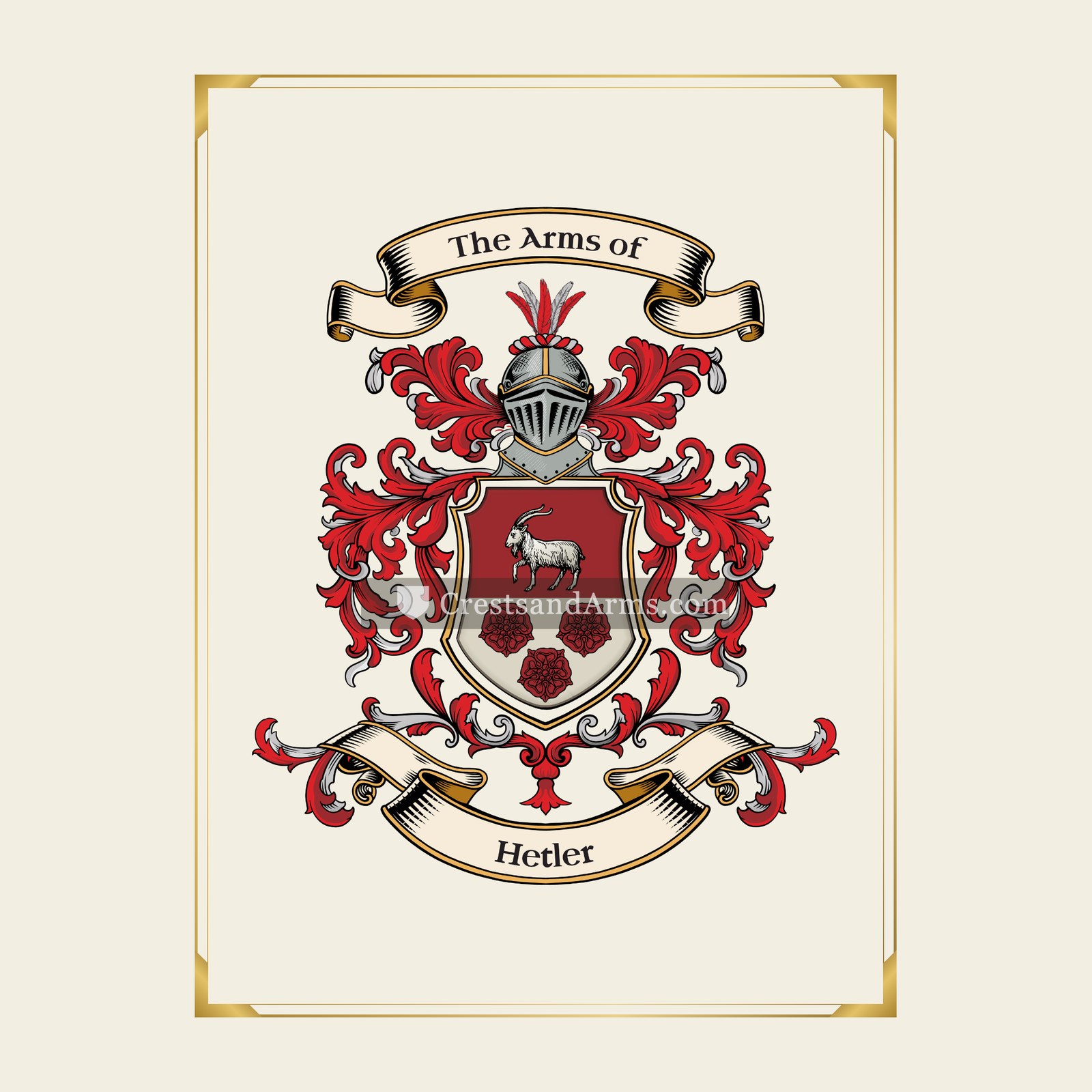 With gold border