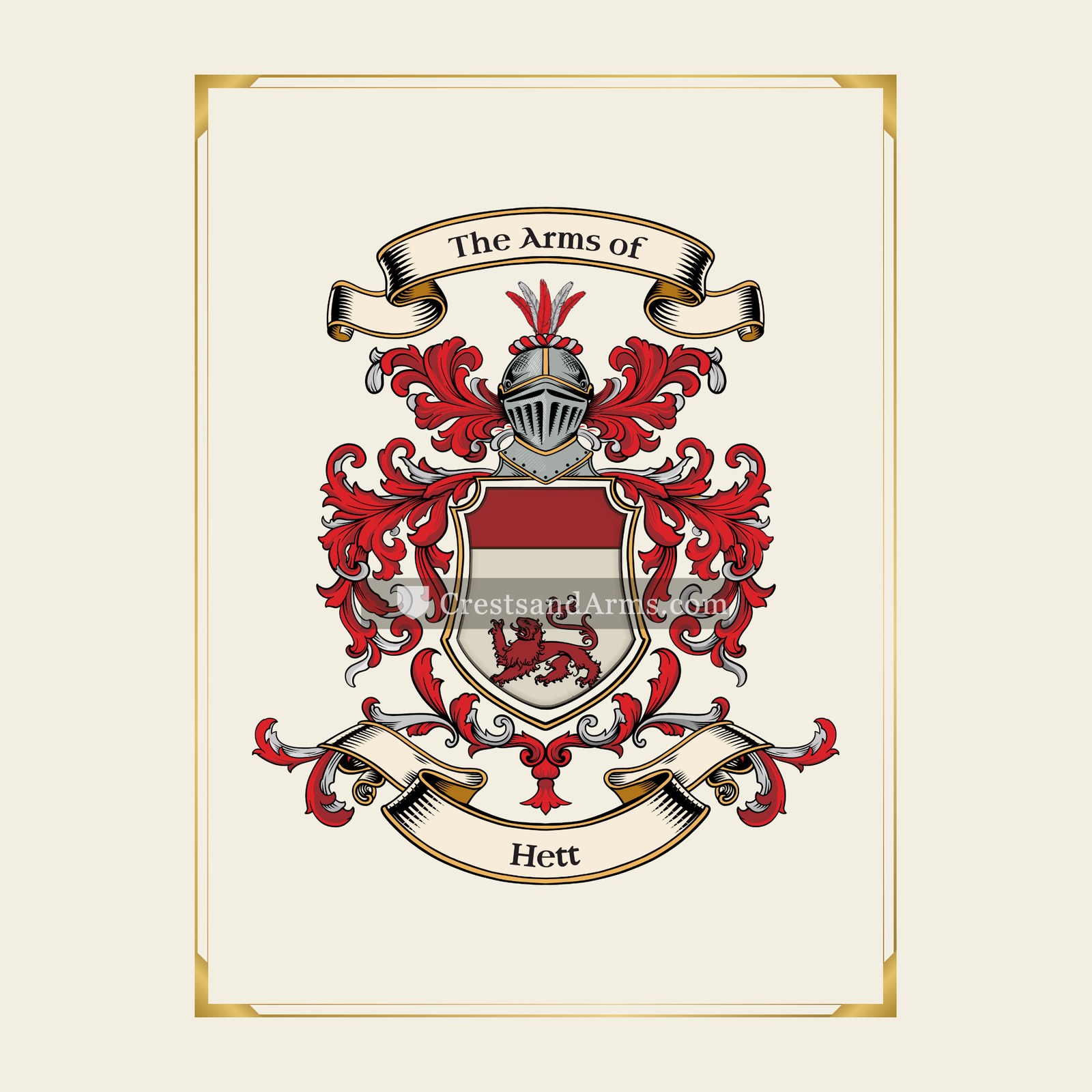With gold border