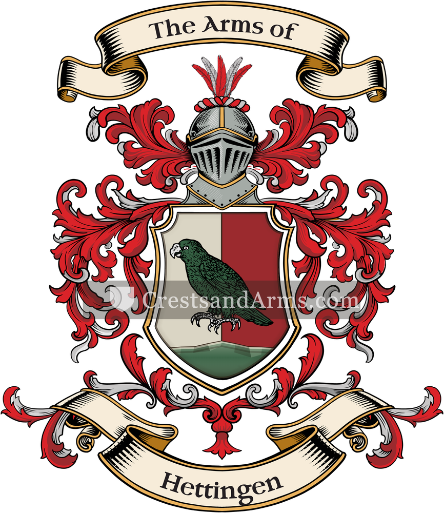 The Hettingen coat of arms, drawn from the recorded blazon