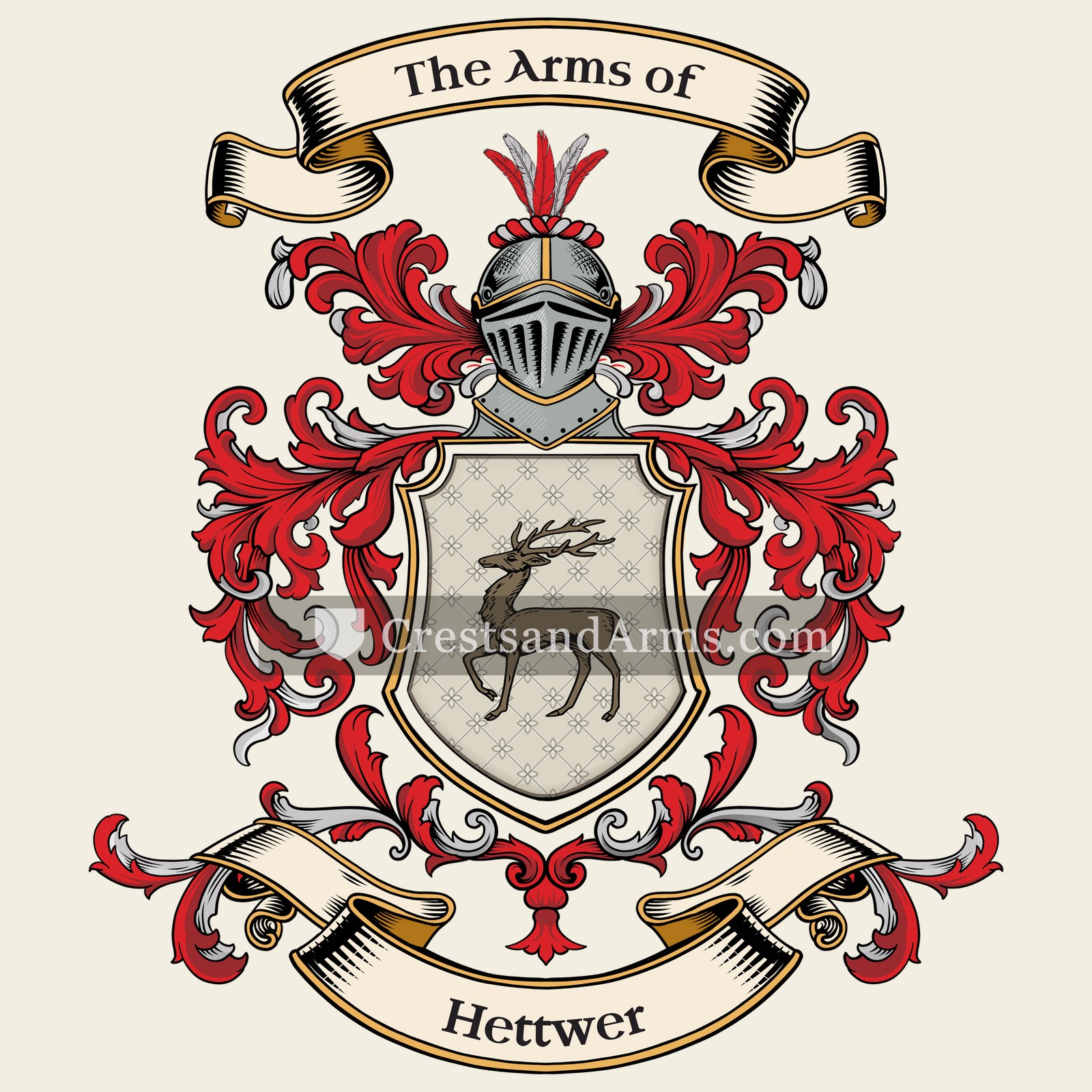The Hettwer coat of arms, drawn from the recorded blazon