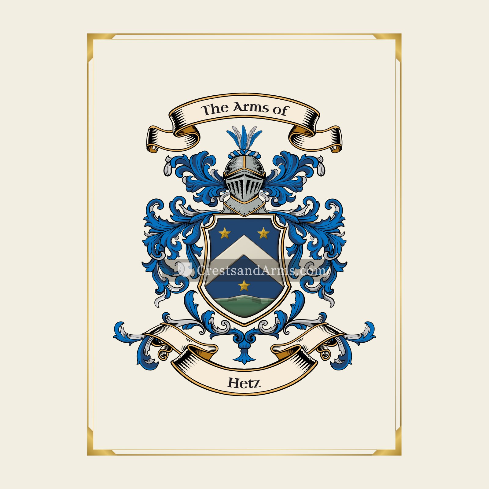 With gold border