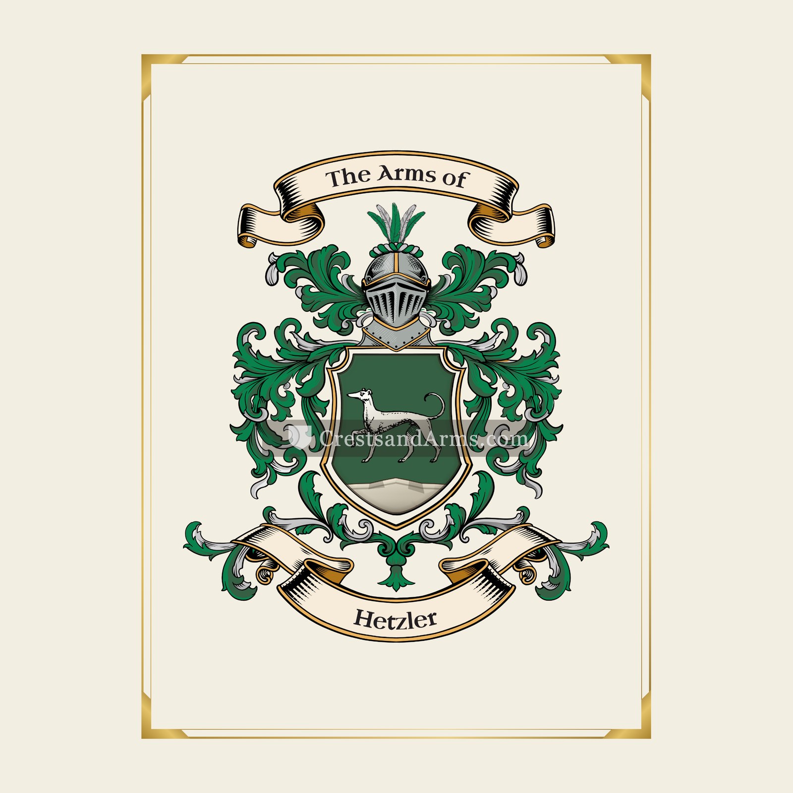 With gold border
