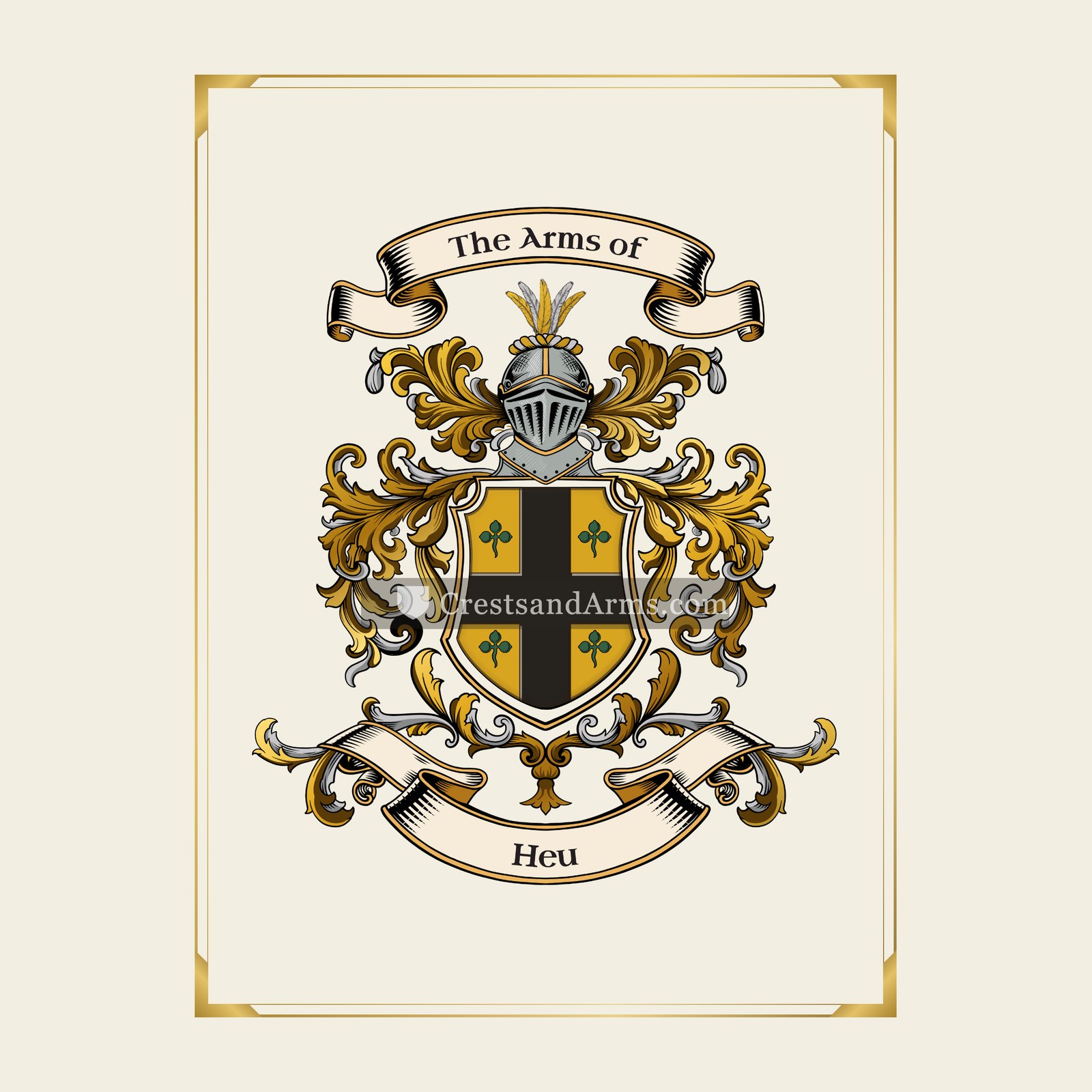 With gold border