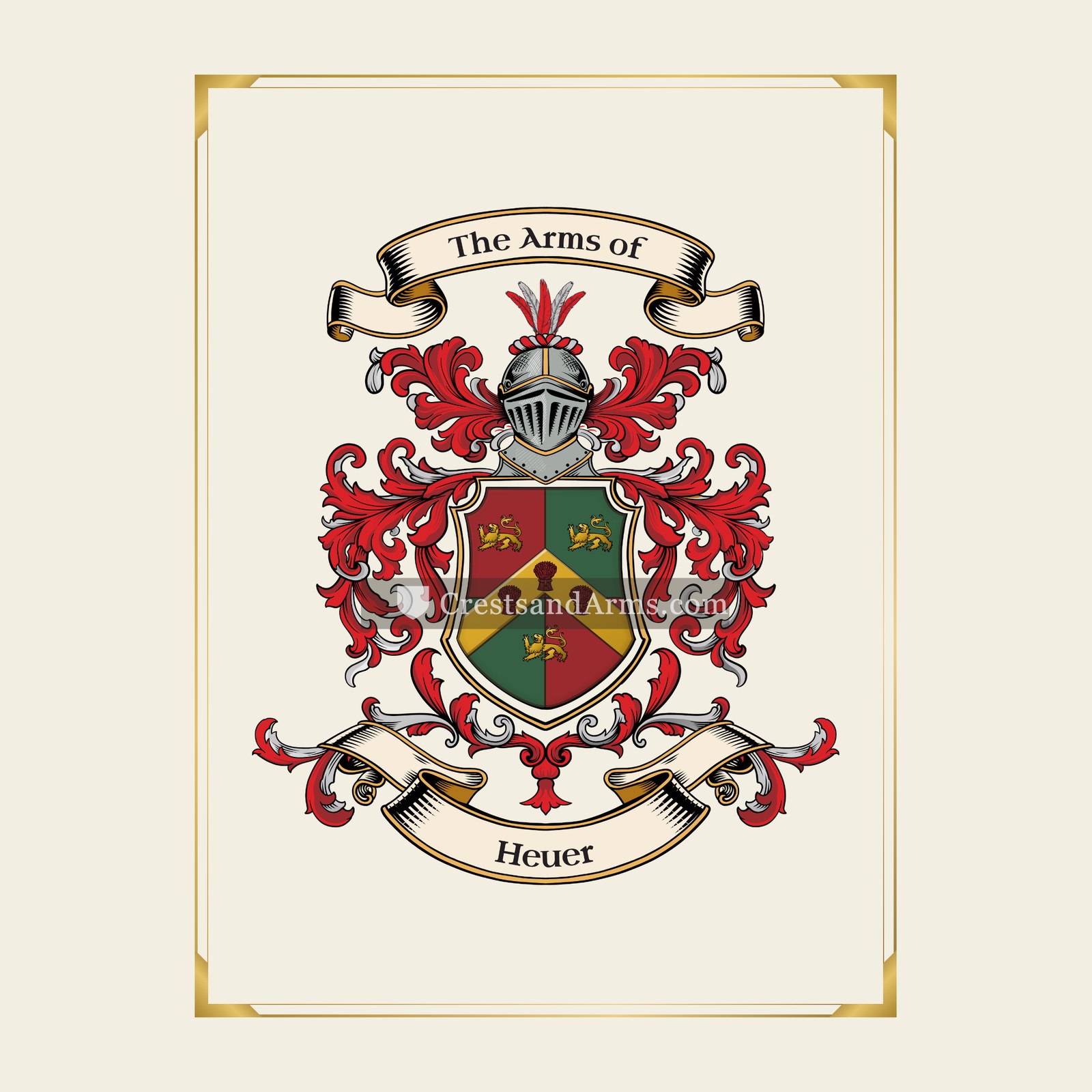 With gold border