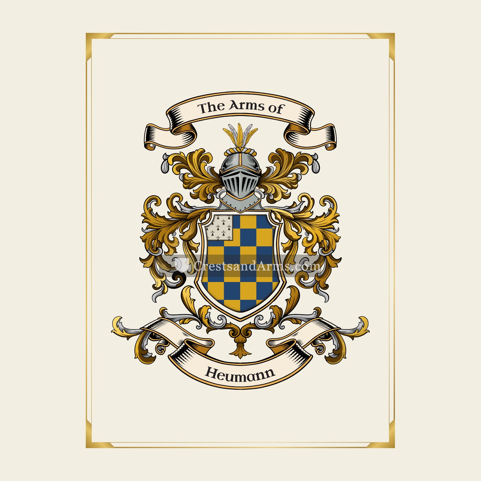 With gold border