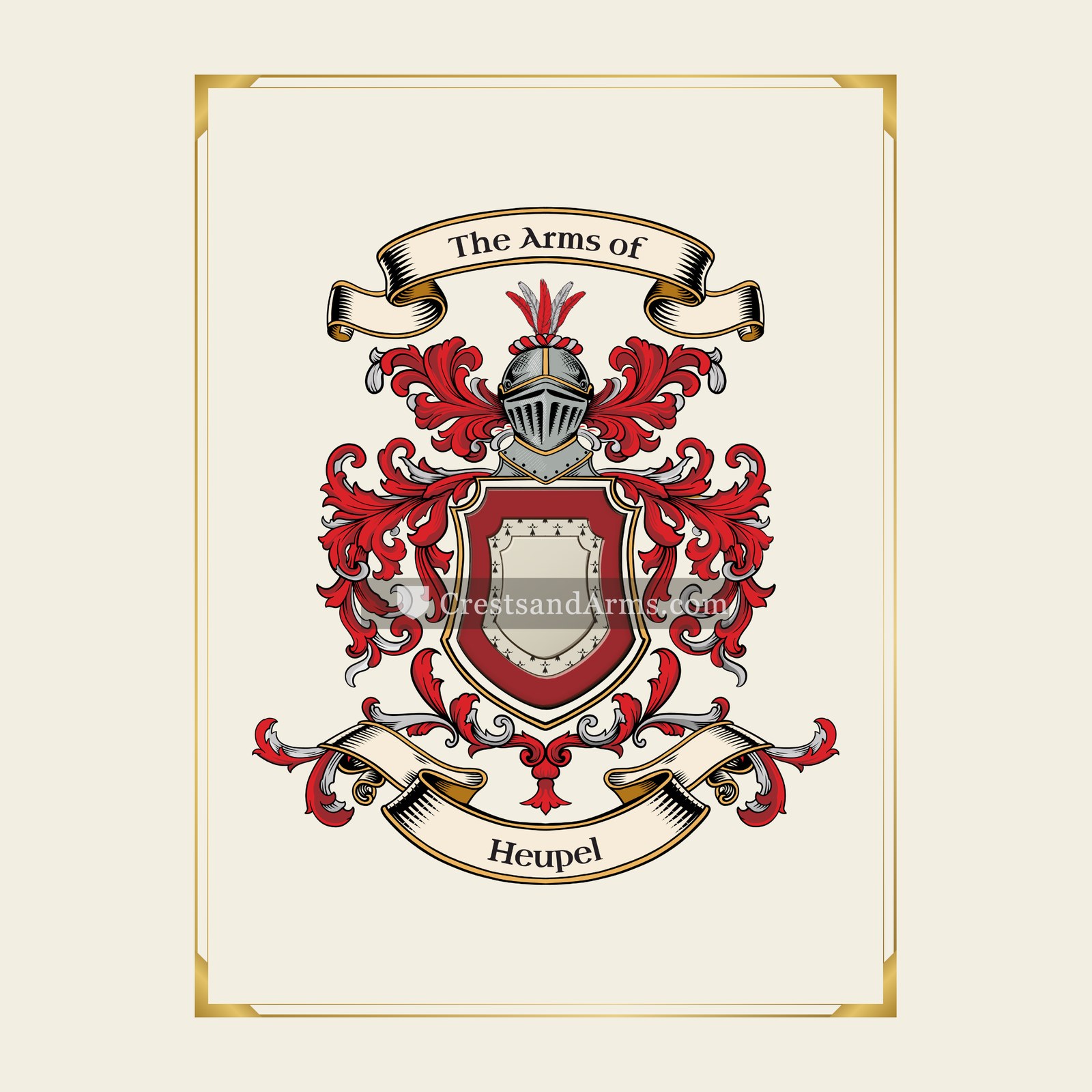 With gold border
