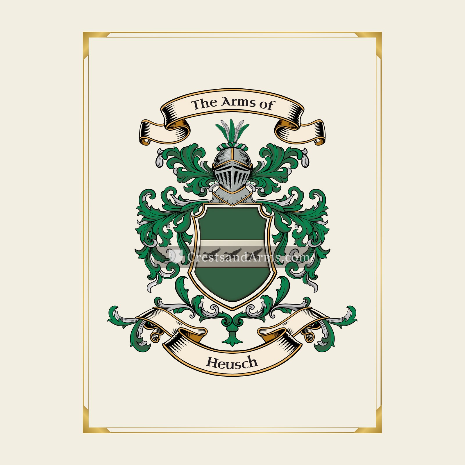 With gold border