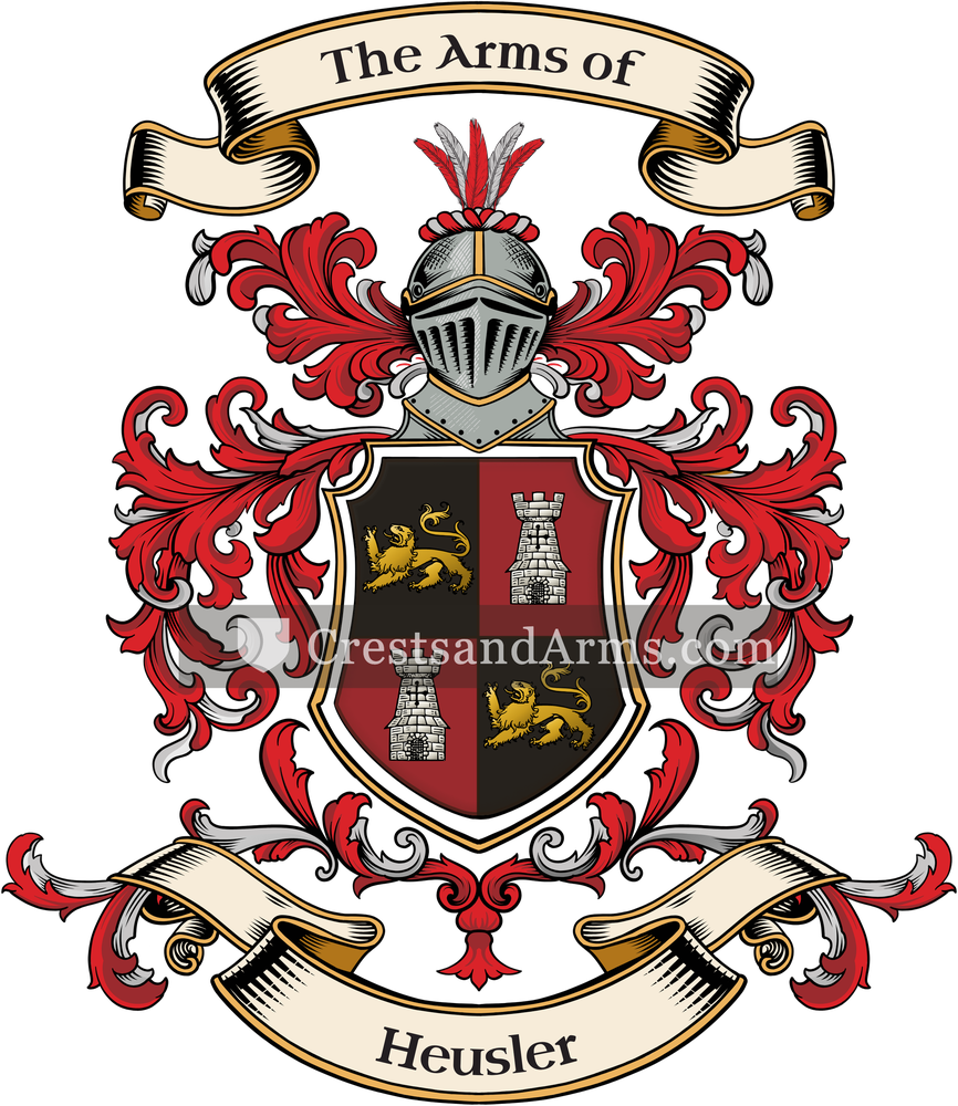 The Heusler coat of arms, drawn from the recorded blazon