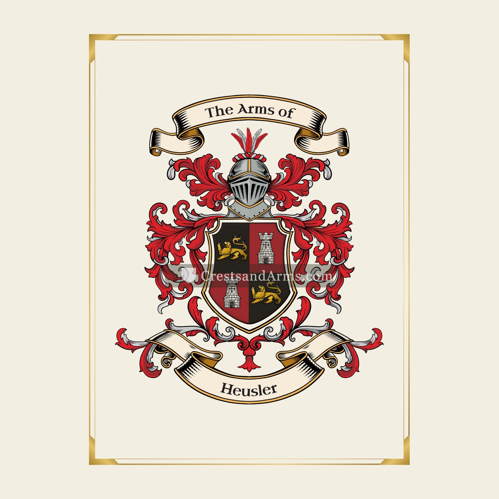 With gold border
