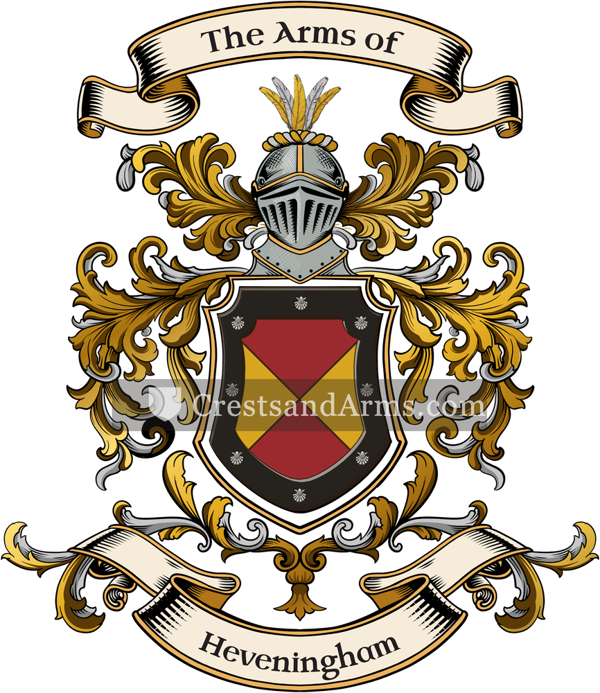 The Heveningham coat of arms, drawn from the recorded blazon