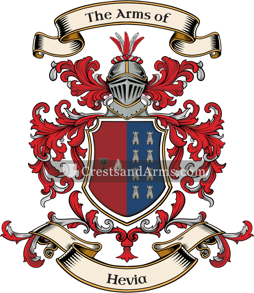 The Hevia coat of arms, drawn from the recorded blazon