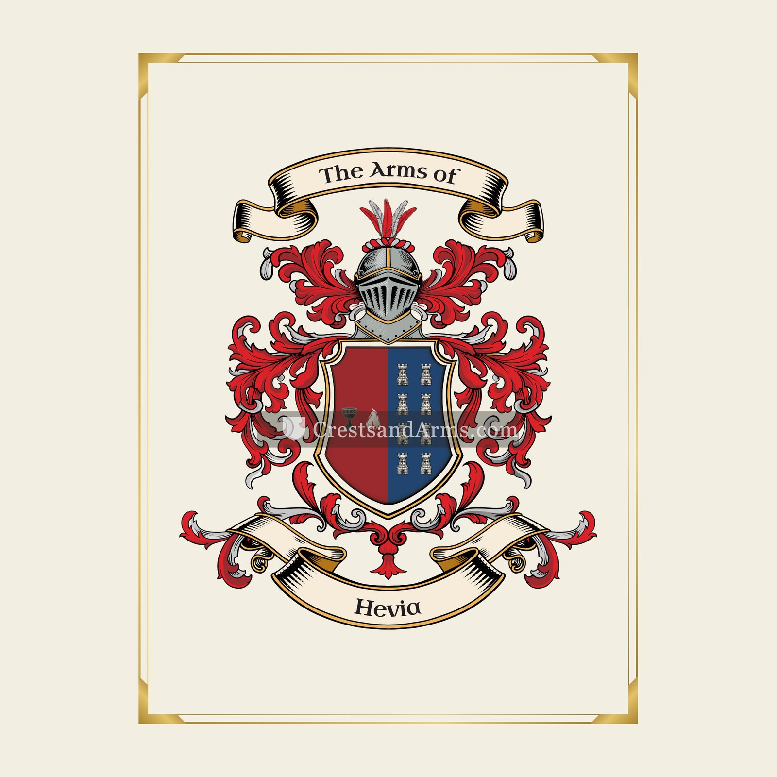 With gold border