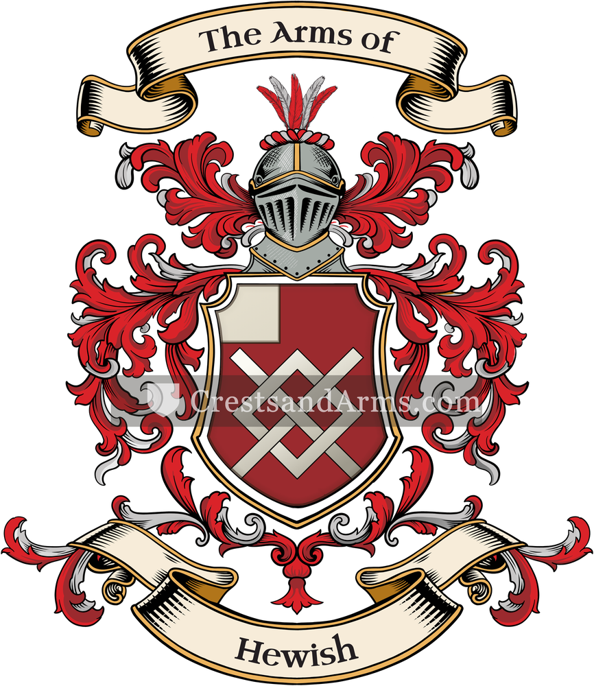 The Hewish coat of arms, drawn from the recorded blazon