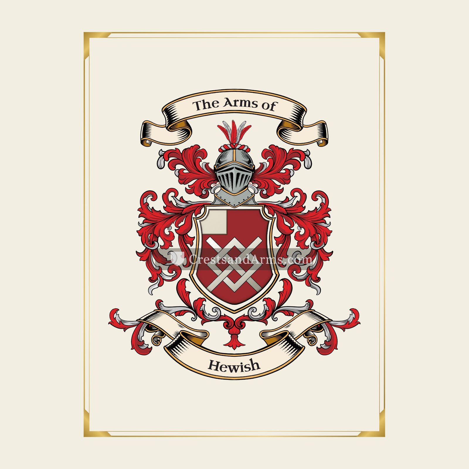 With gold border