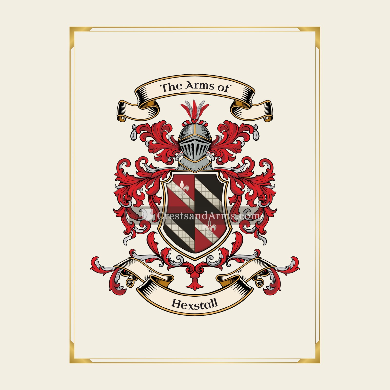 With gold border