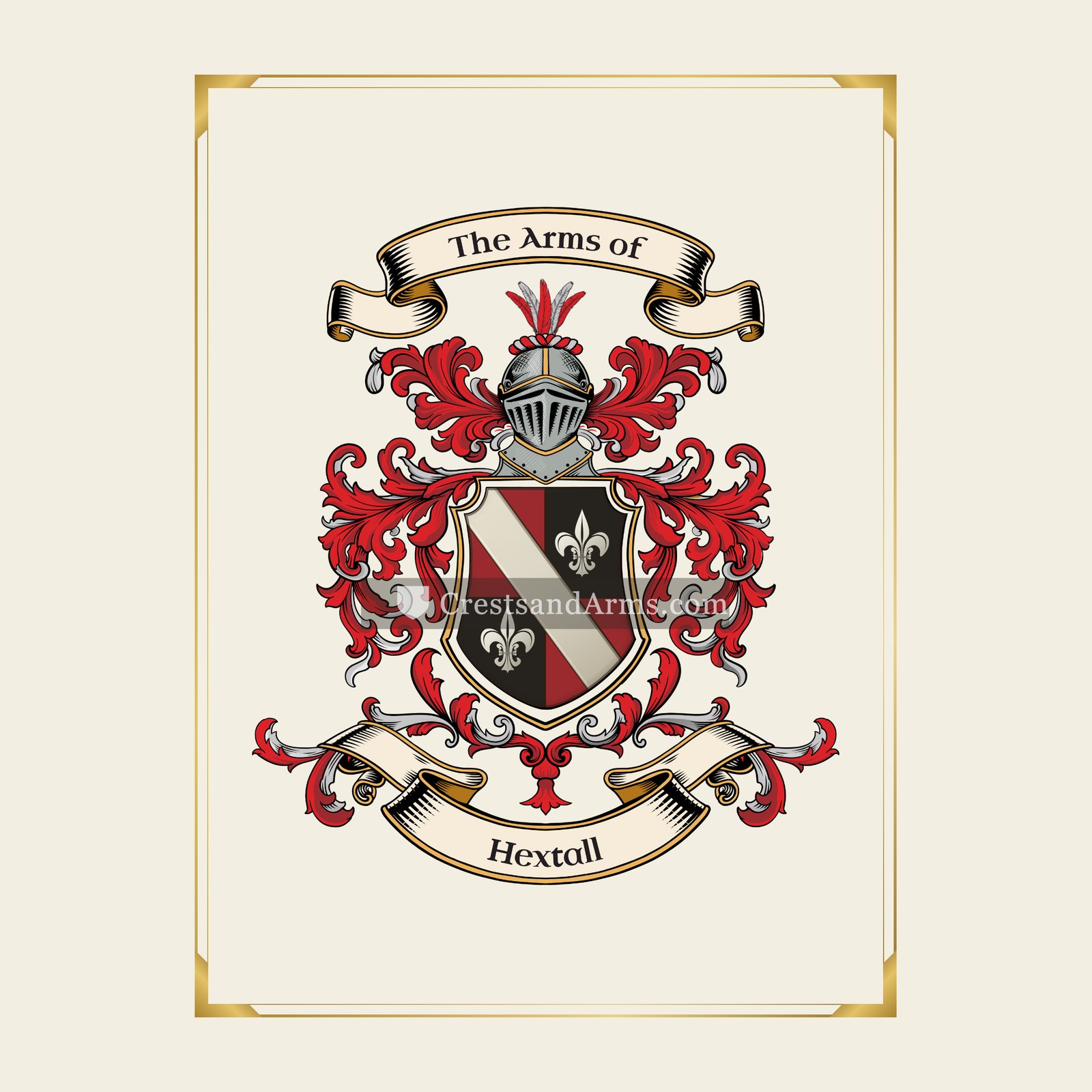 With gold border