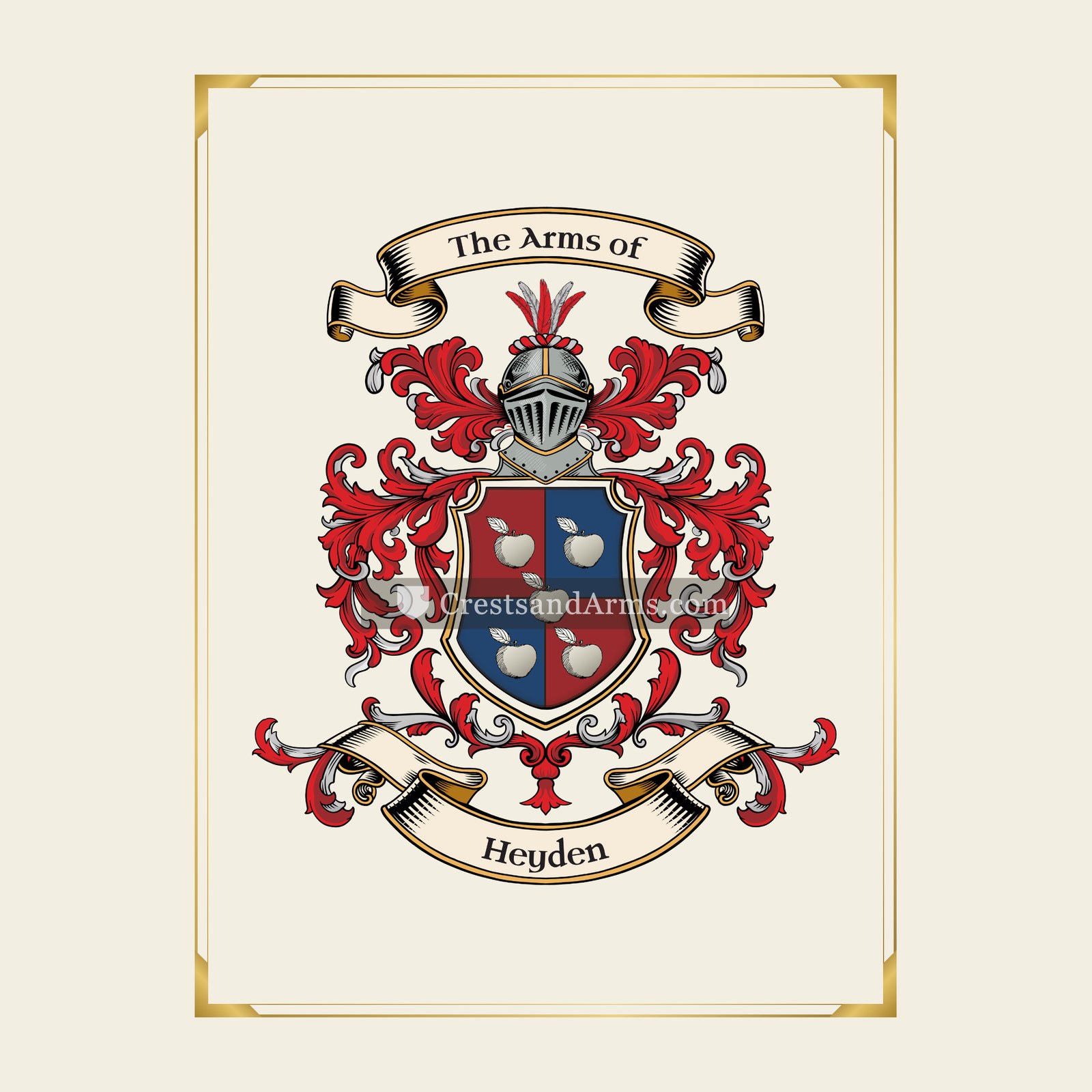With gold border