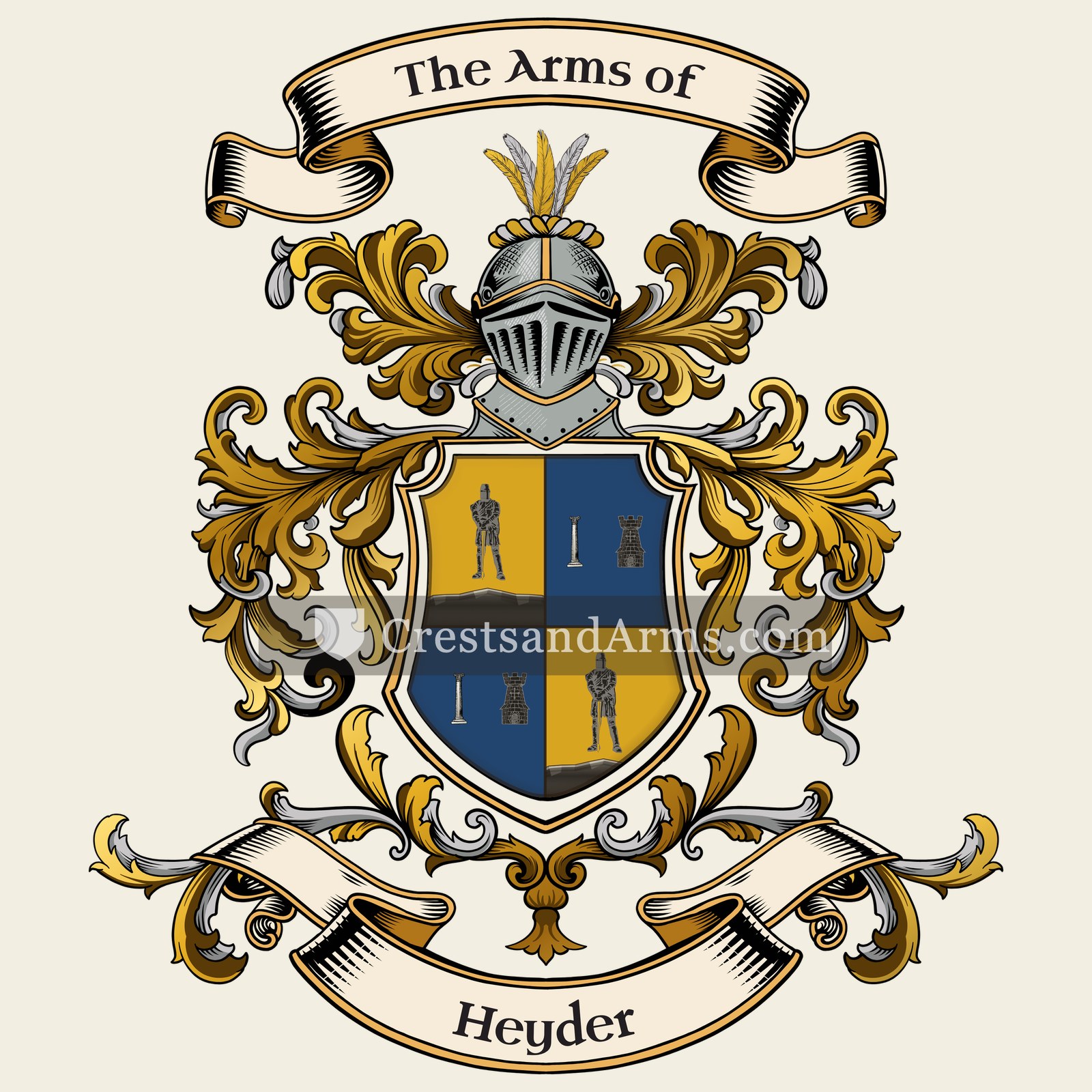 The Heyder coat of arms, drawn from the recorded blazon