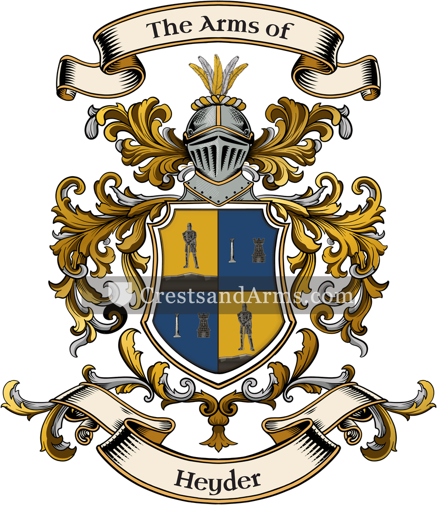 The Heyder coat of arms, drawn from the recorded blazon