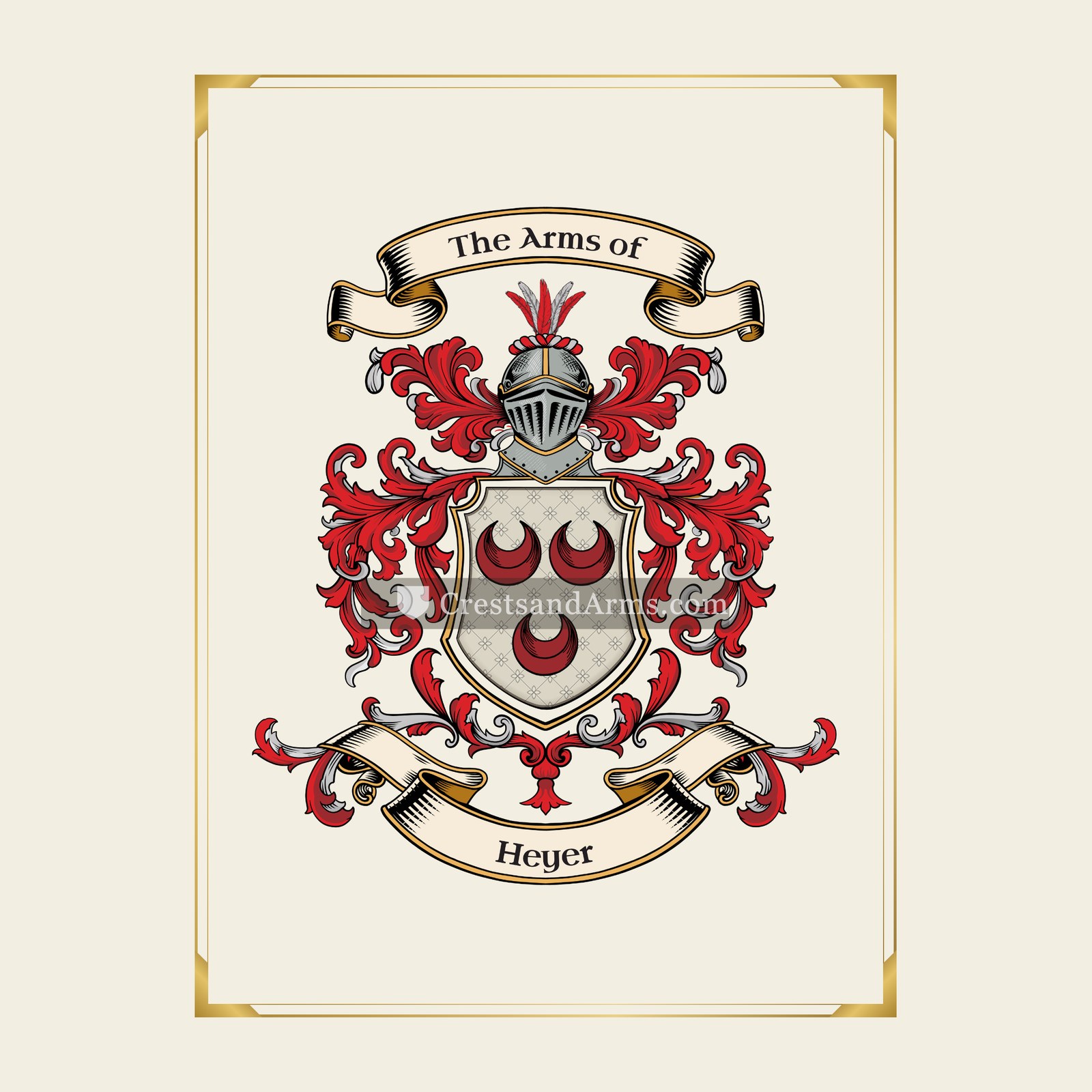 With gold border