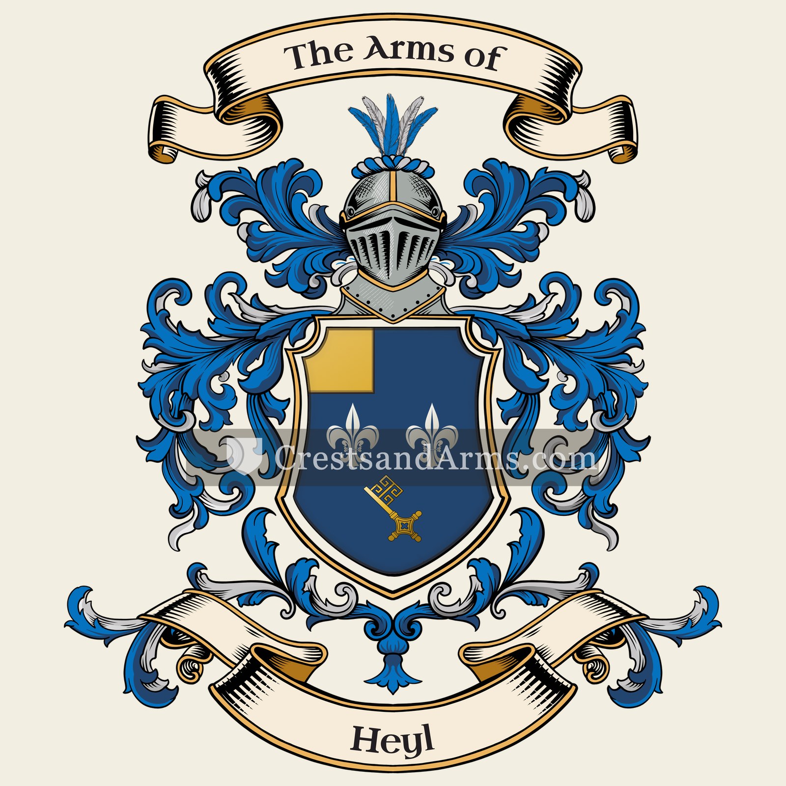 The Heyl coat of arms, drawn from the recorded blazon