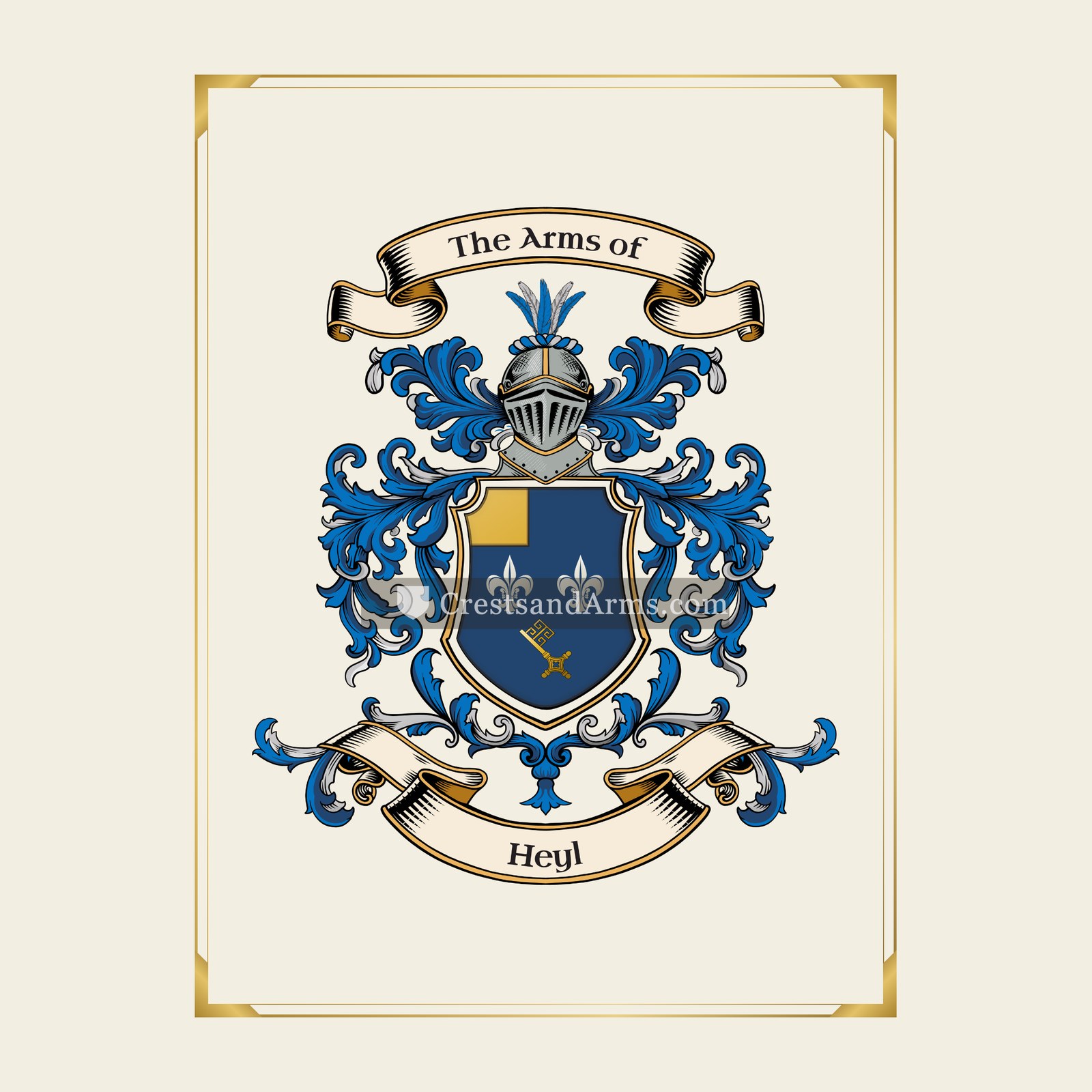 With gold border