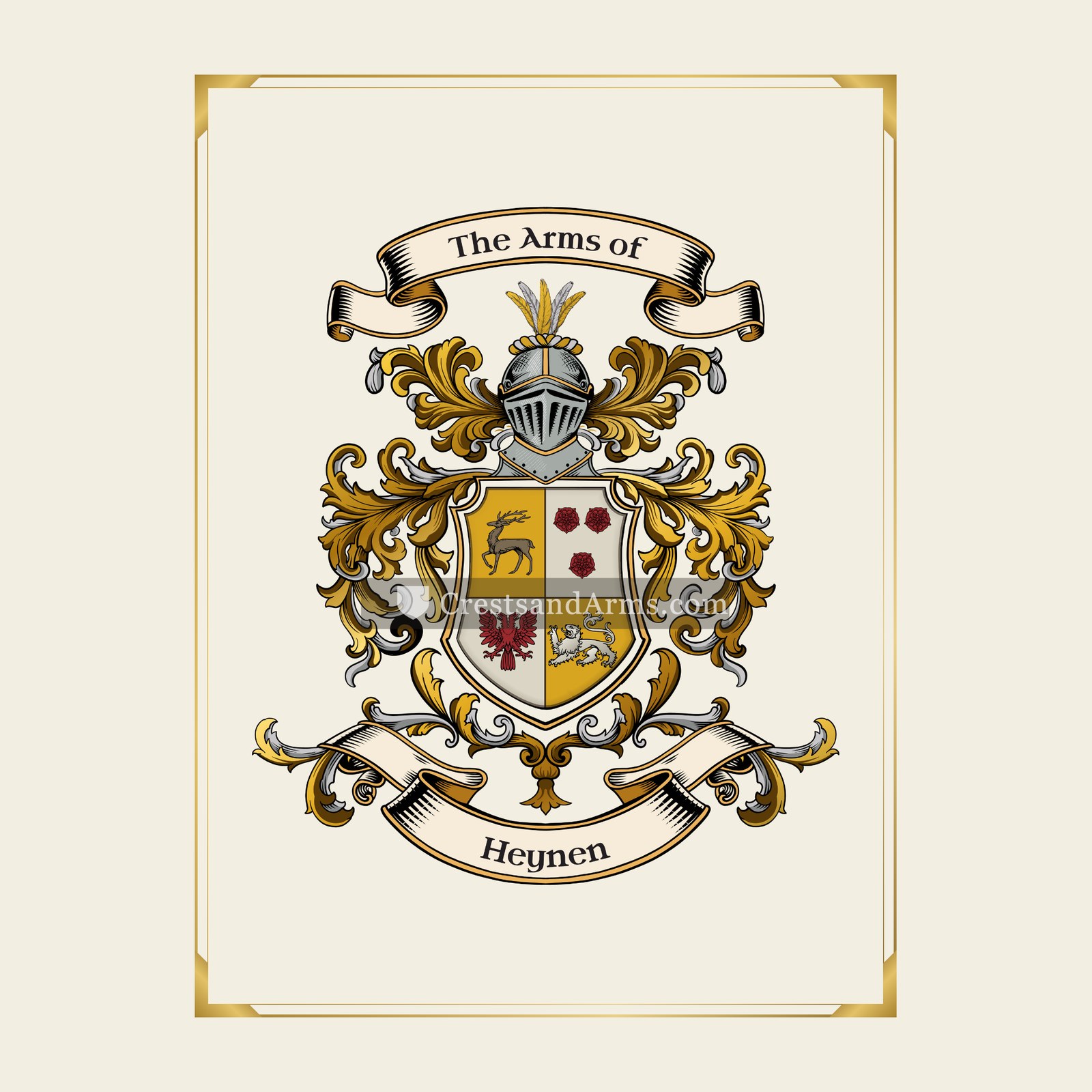 With gold border