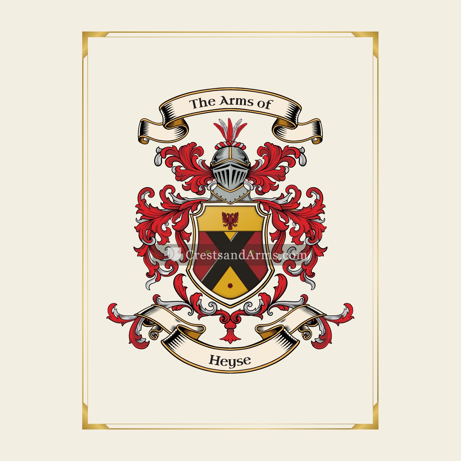 With gold border