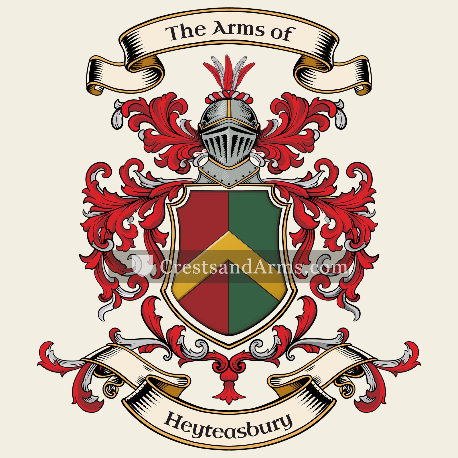 The Heyteasbury coat of arms, drawn from the recorded blazon