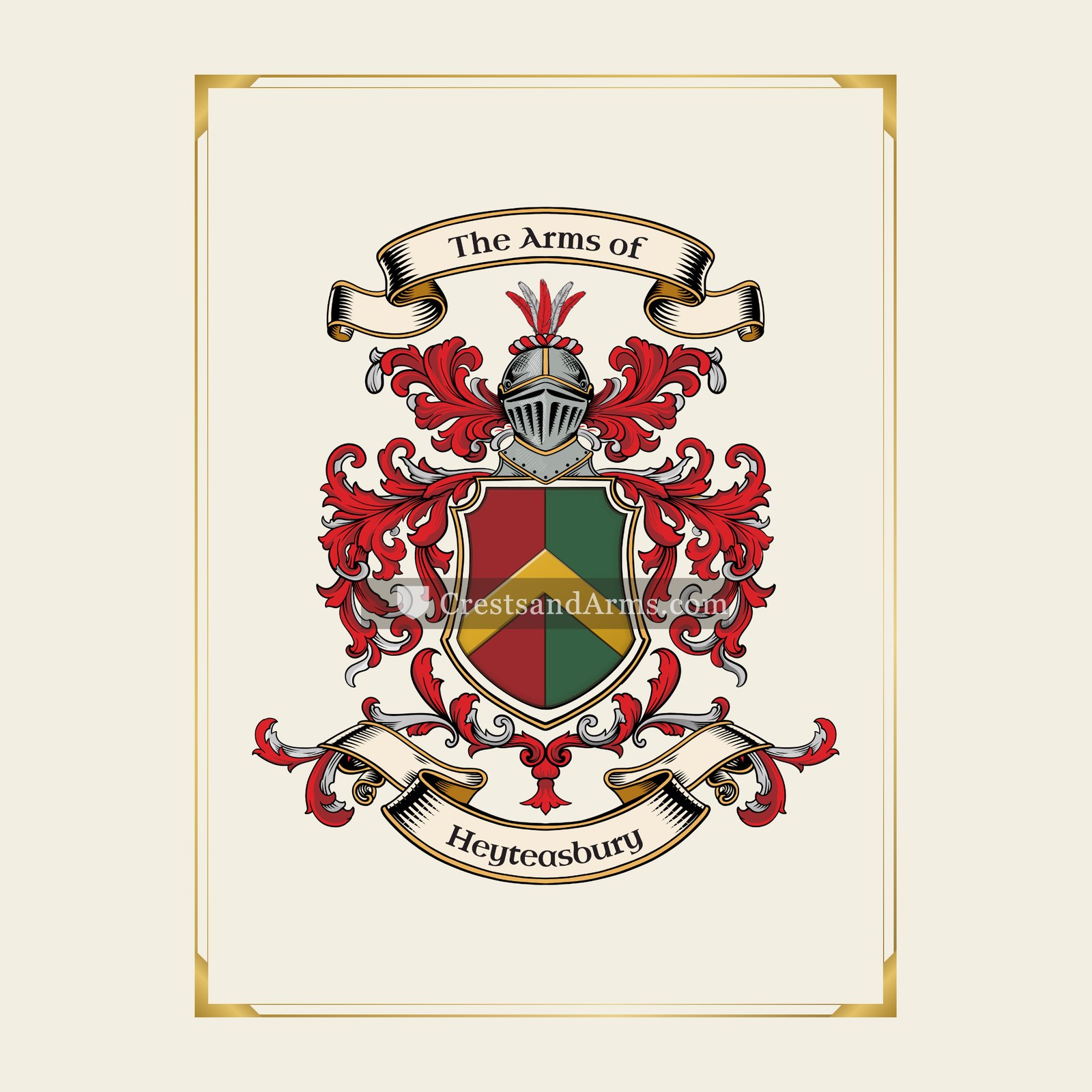 With gold border