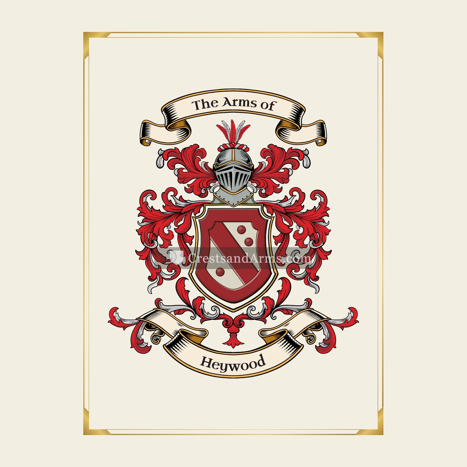 With gold border