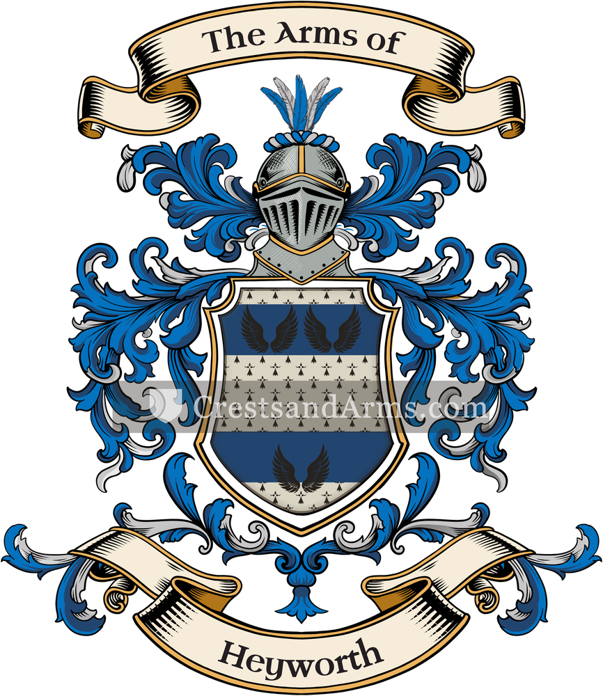 The Heyworth coat of arms, drawn from the recorded blazon