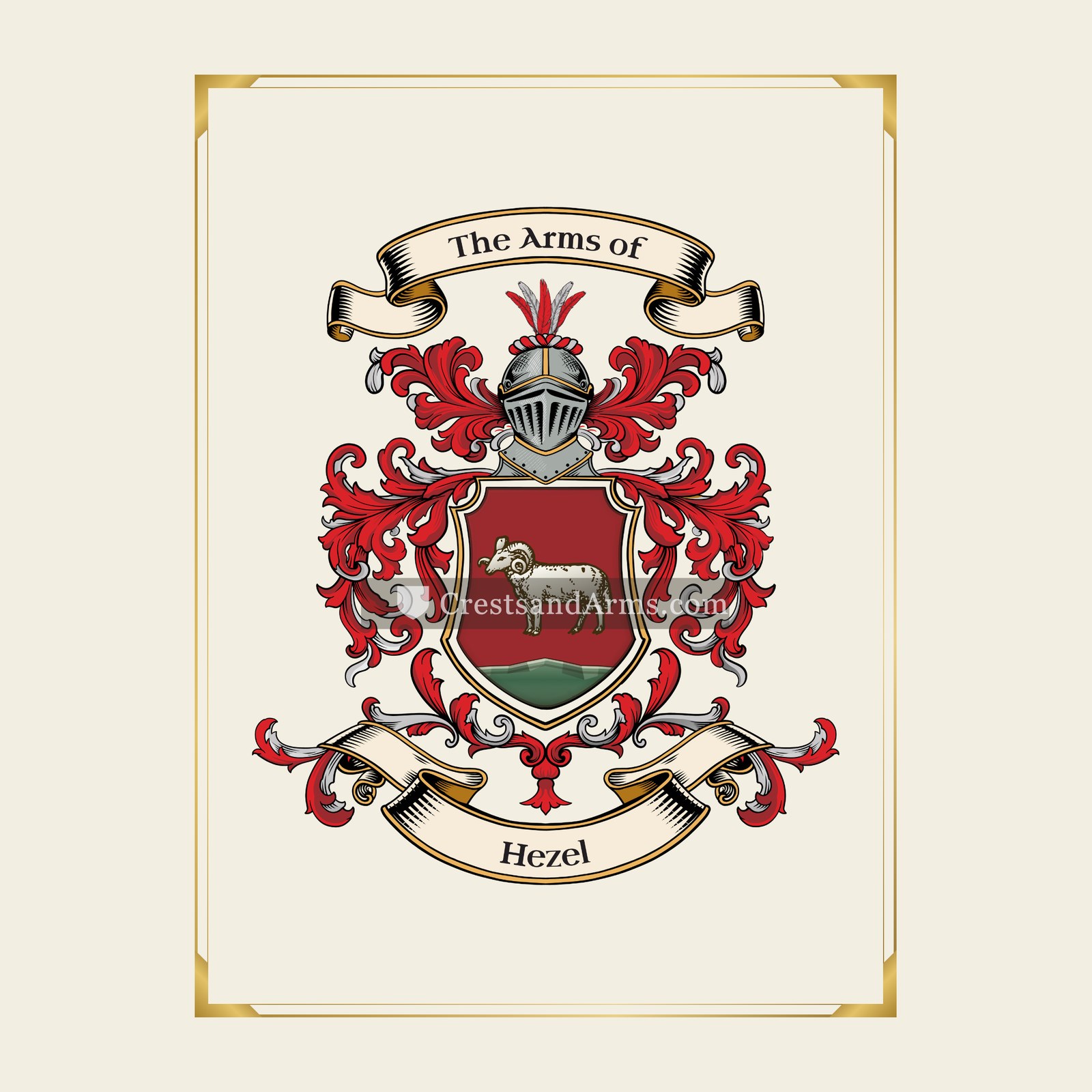 With gold border