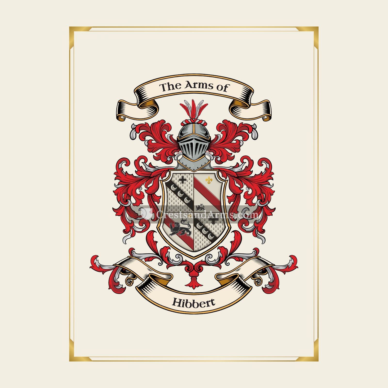With gold border
