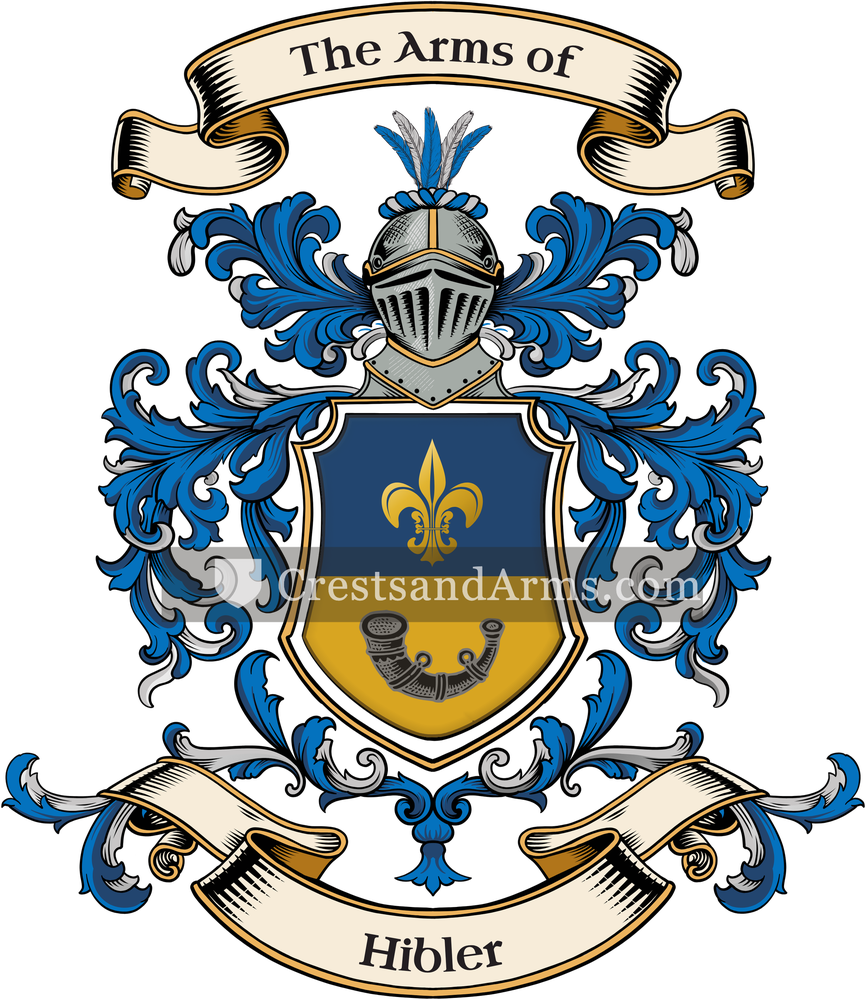 The Hibler coat of arms, drawn from the recorded blazon