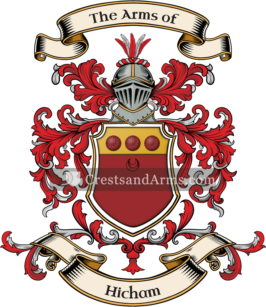 The Hicham coat of arms, drawn from the recorded blazon