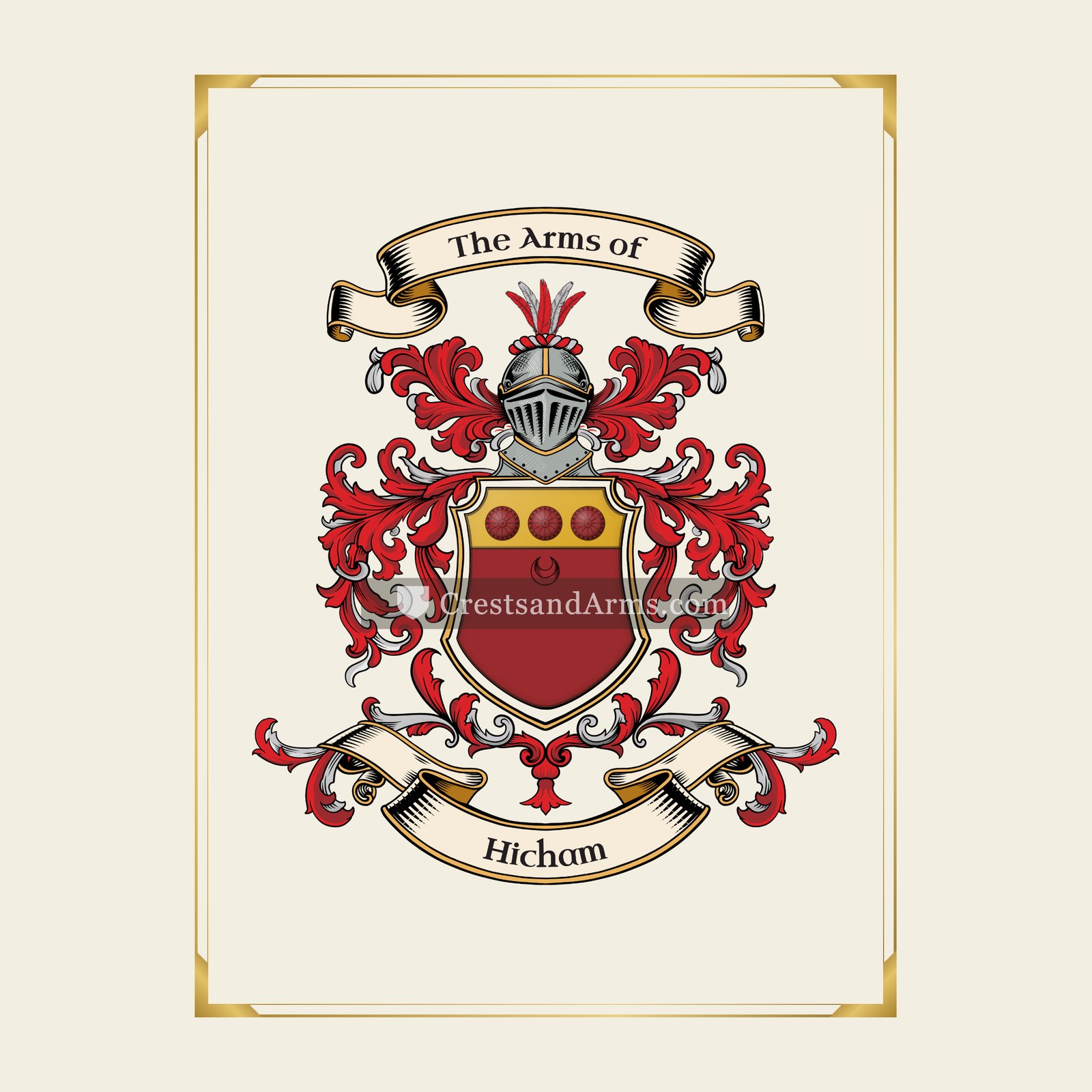 With gold border