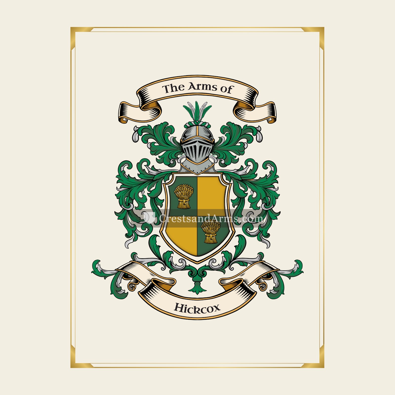 With gold border