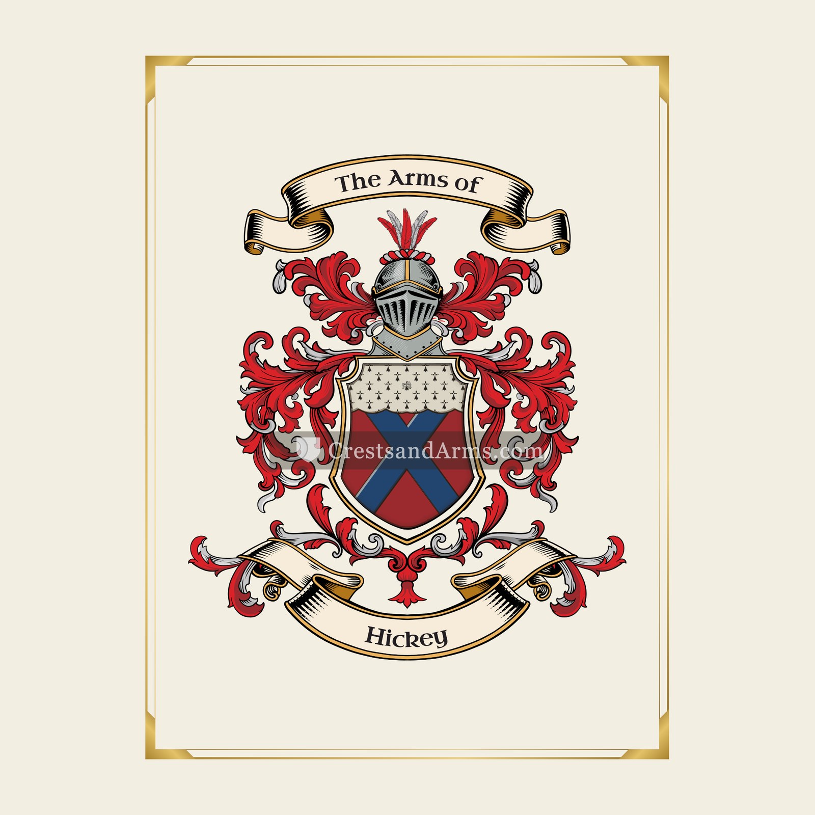 With gold border
