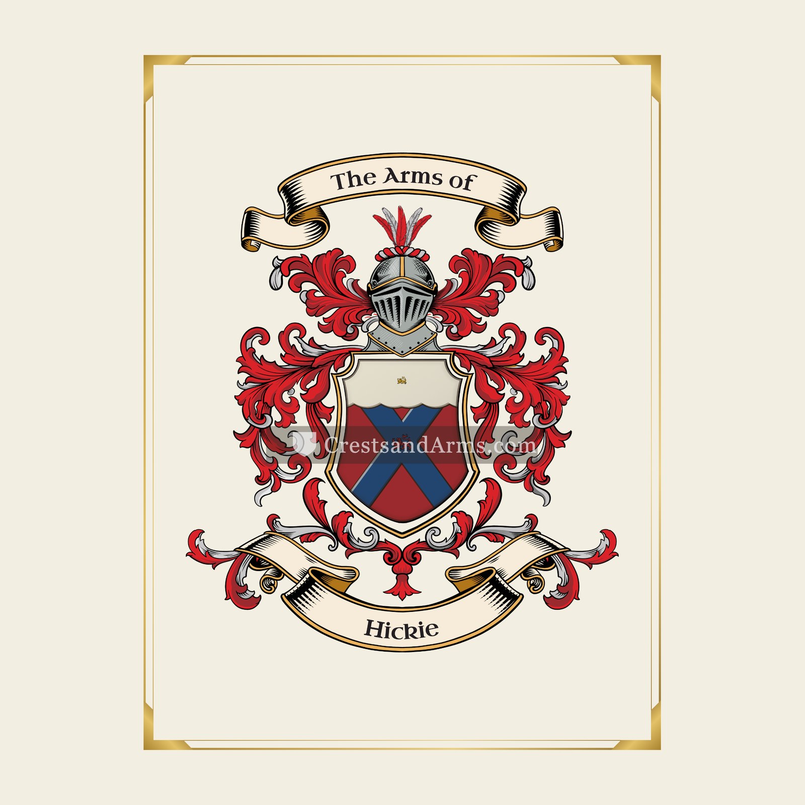 With gold border