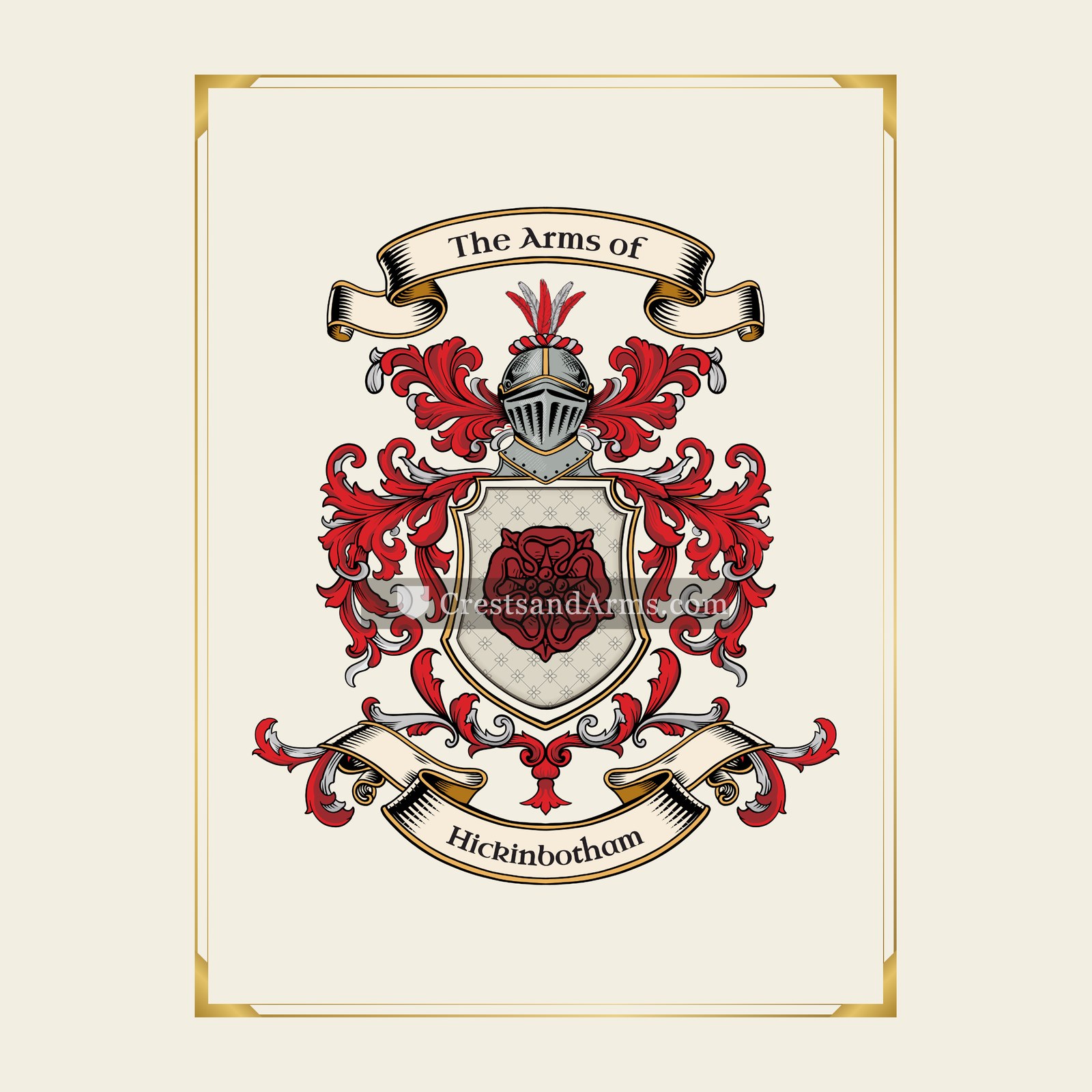 With gold border