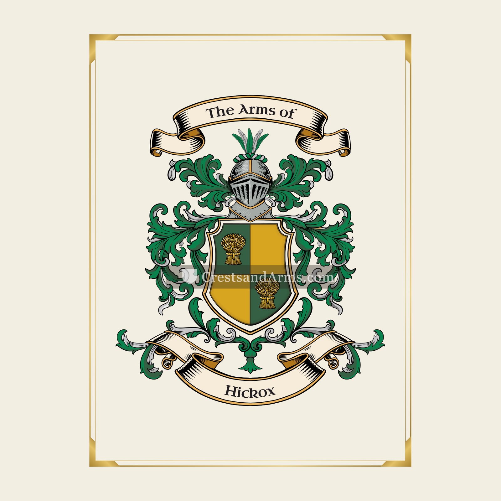 With gold border