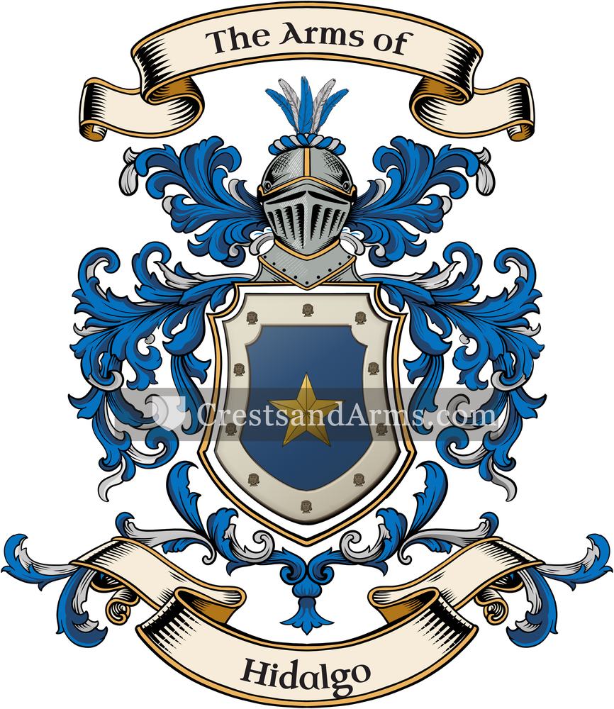 The Hidalgo coat of arms, drawn from the recorded blazon