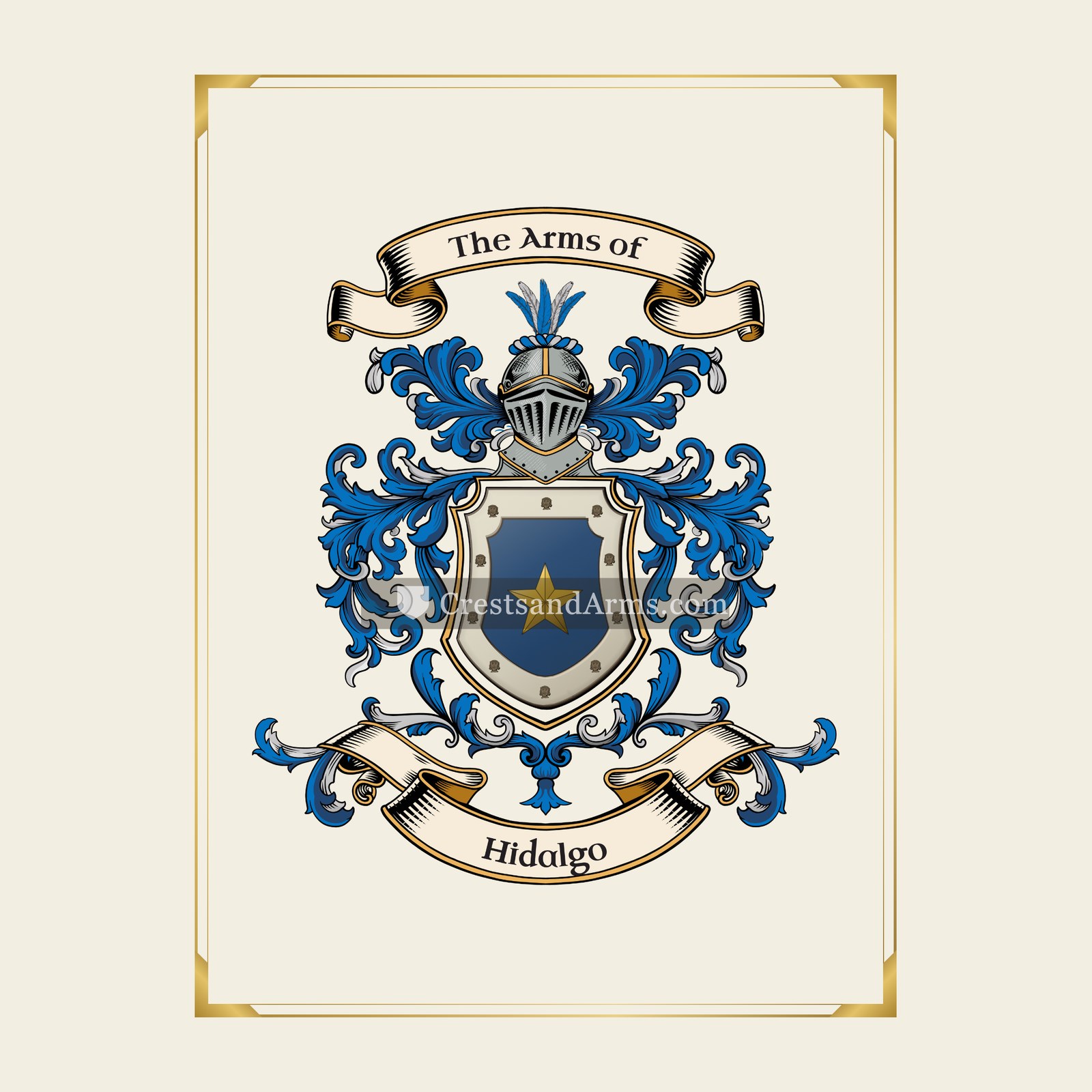 With gold border