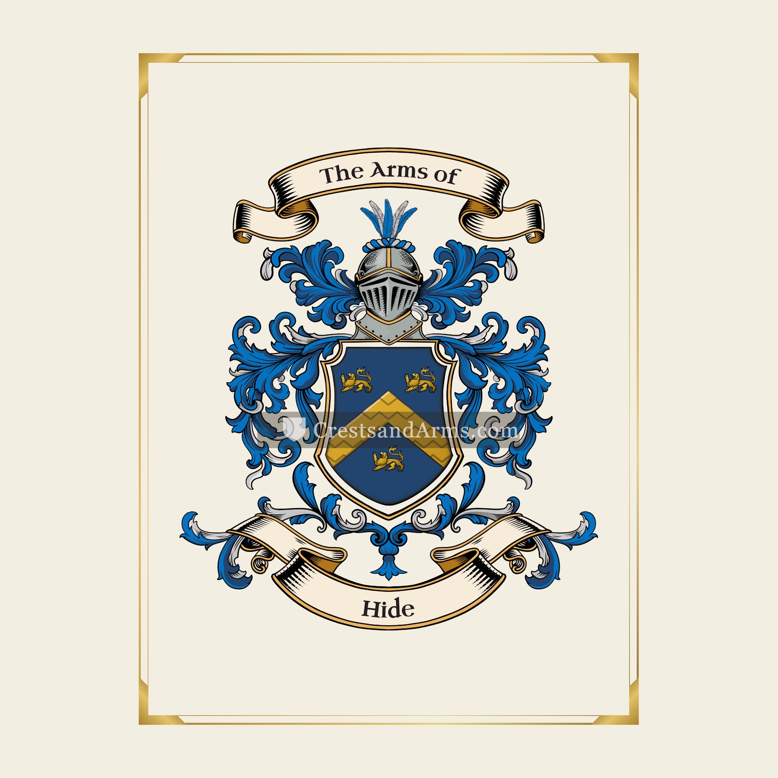 With gold border