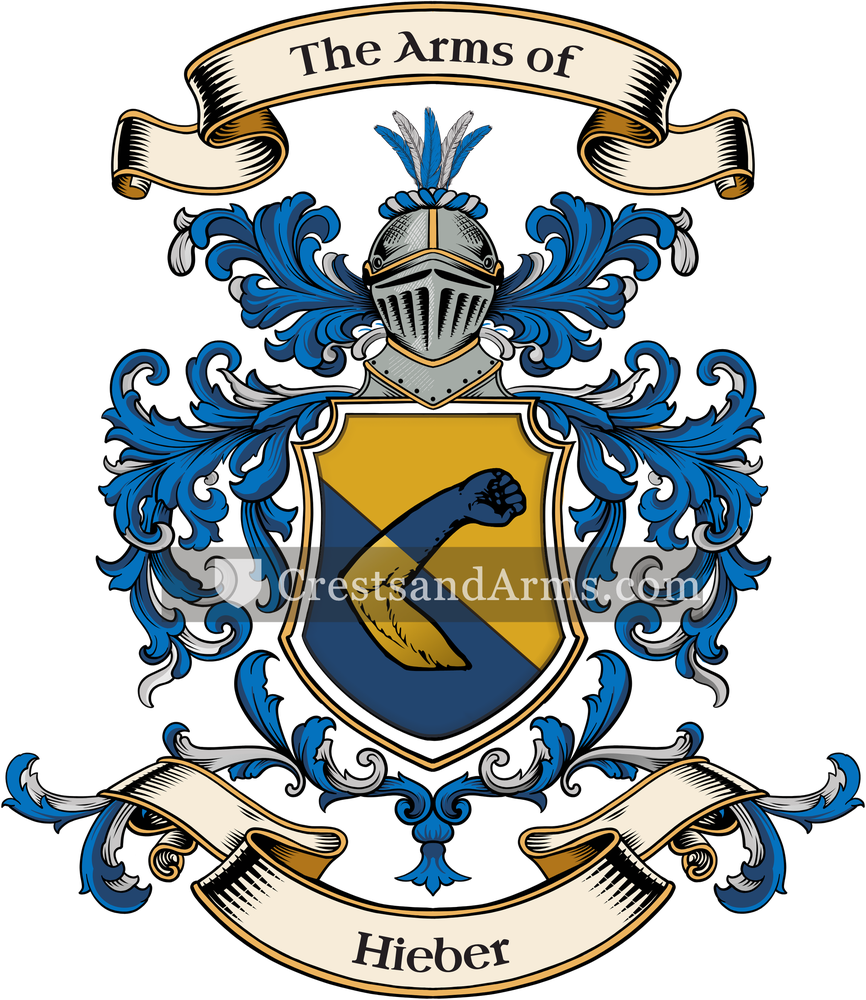 The Hieber coat of arms, drawn from the recorded blazon