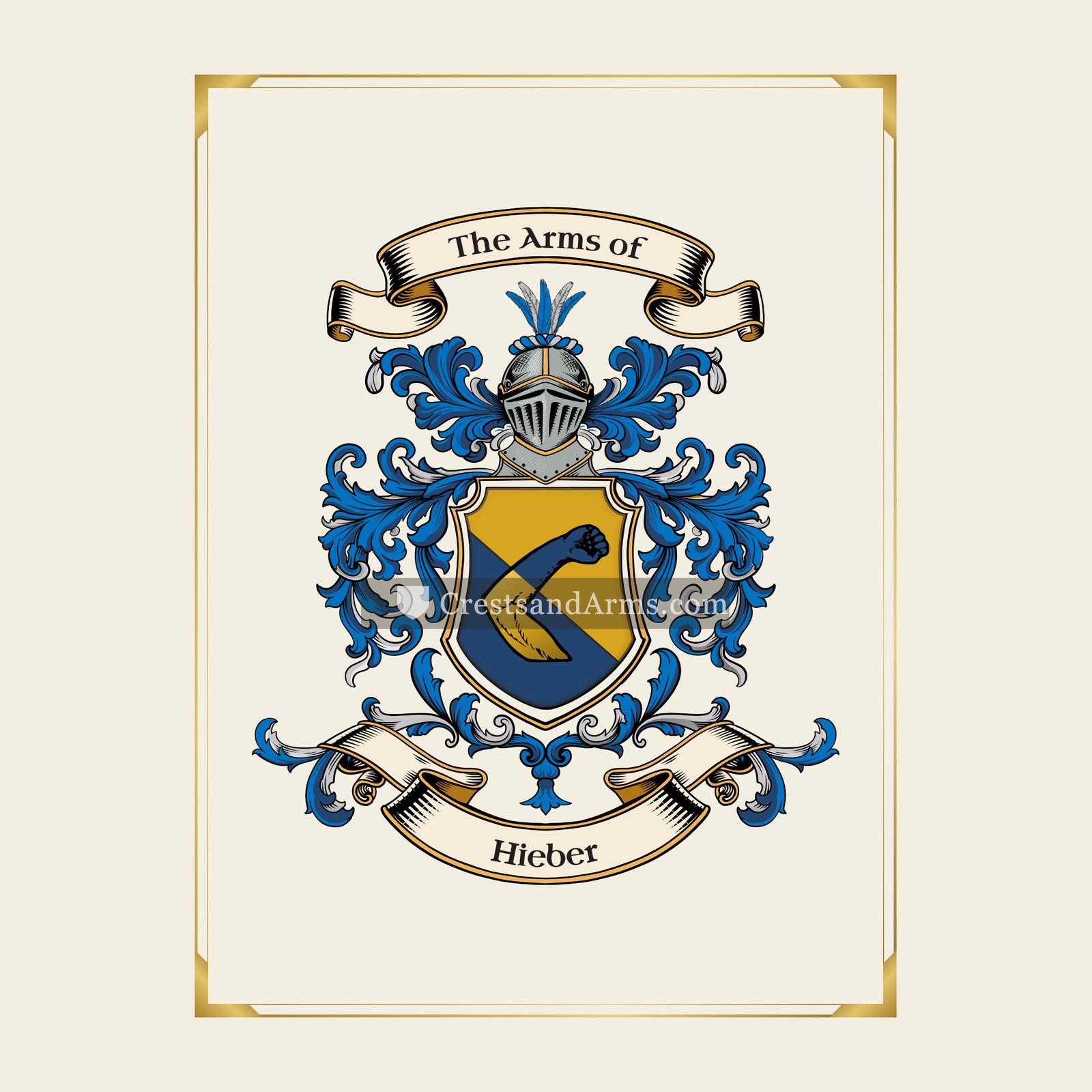 With gold border